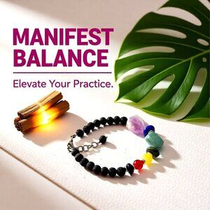 7 Chakra Bracelet ~ Balance Your Energy ~ Cool Calm & Collected Meditations 7-8"